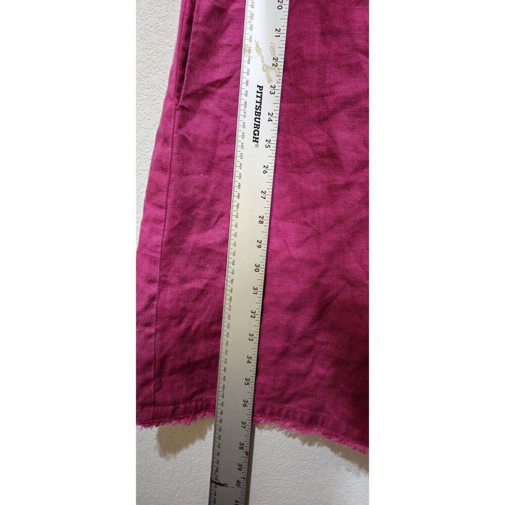 Garnet Hill Linen Fringe Hem Sleeveless Coastal Lagenlook Dress Size 8 - Picture 6 of 9